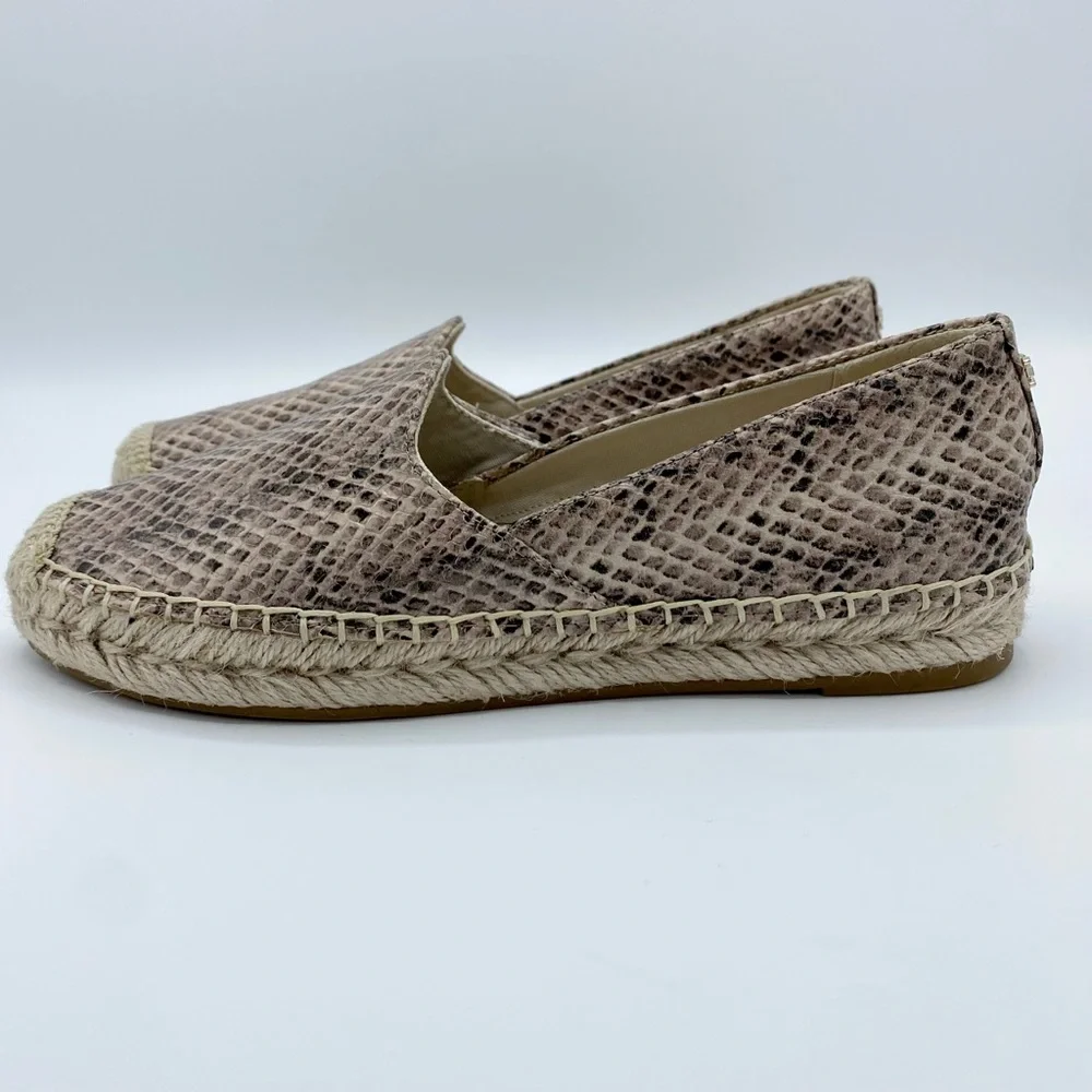 Sam Edelman Sesame Embossed Leather Kesia Espadrille Flat Size 6
